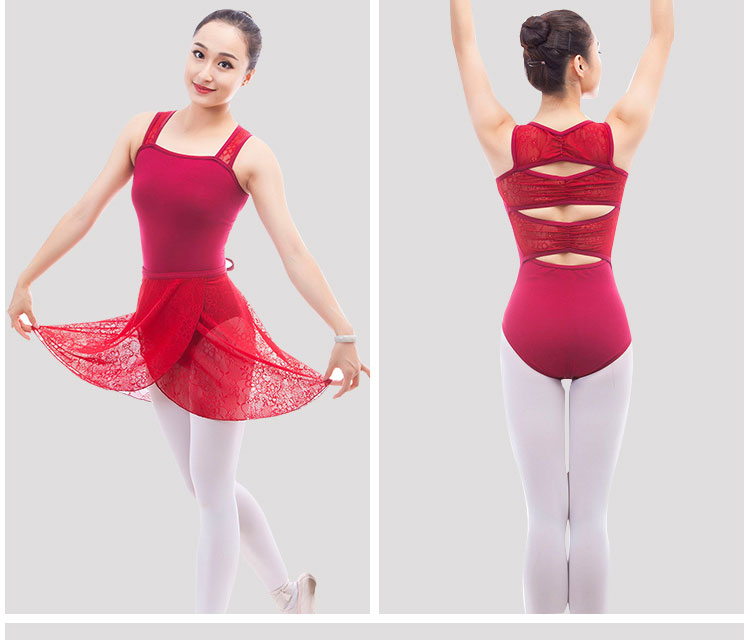 舞蹈练功服女成人蕾丝连体服形体服01B0011