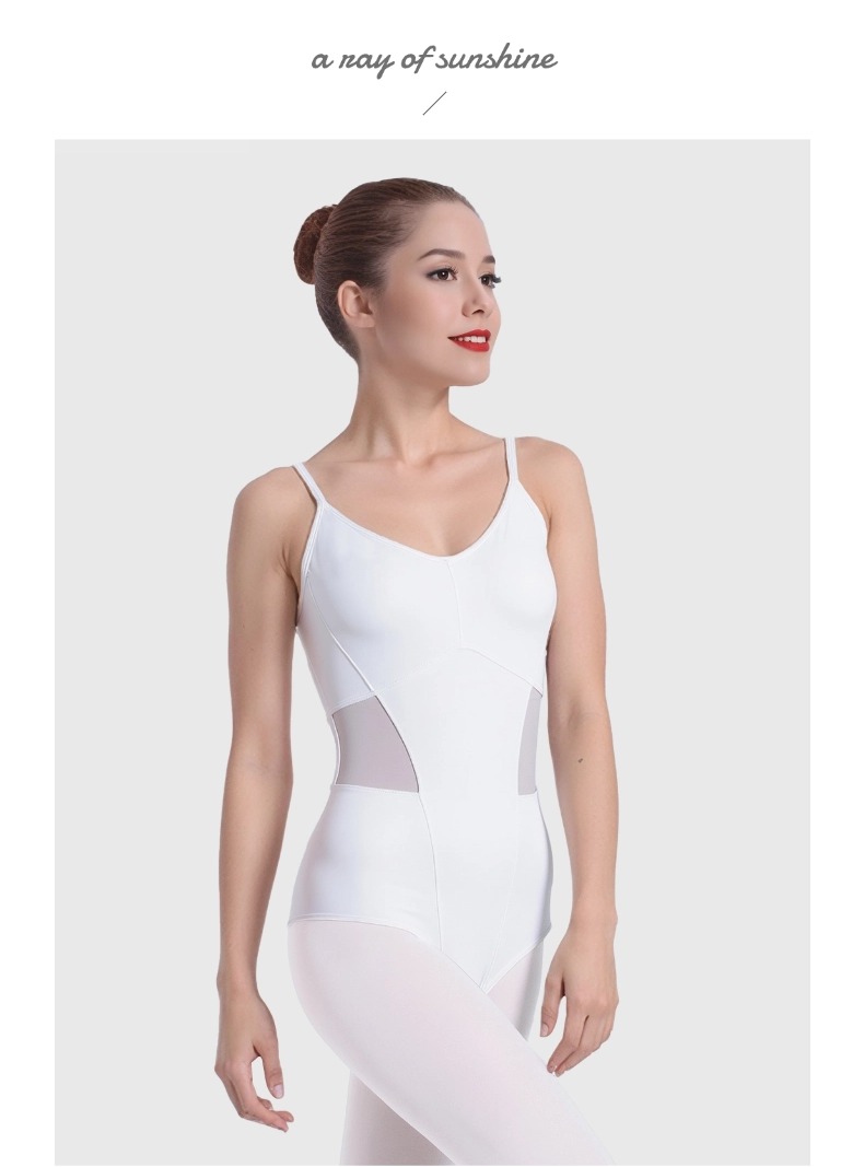 高弹锦氨吊带扒缝拼网练功连体服0902508