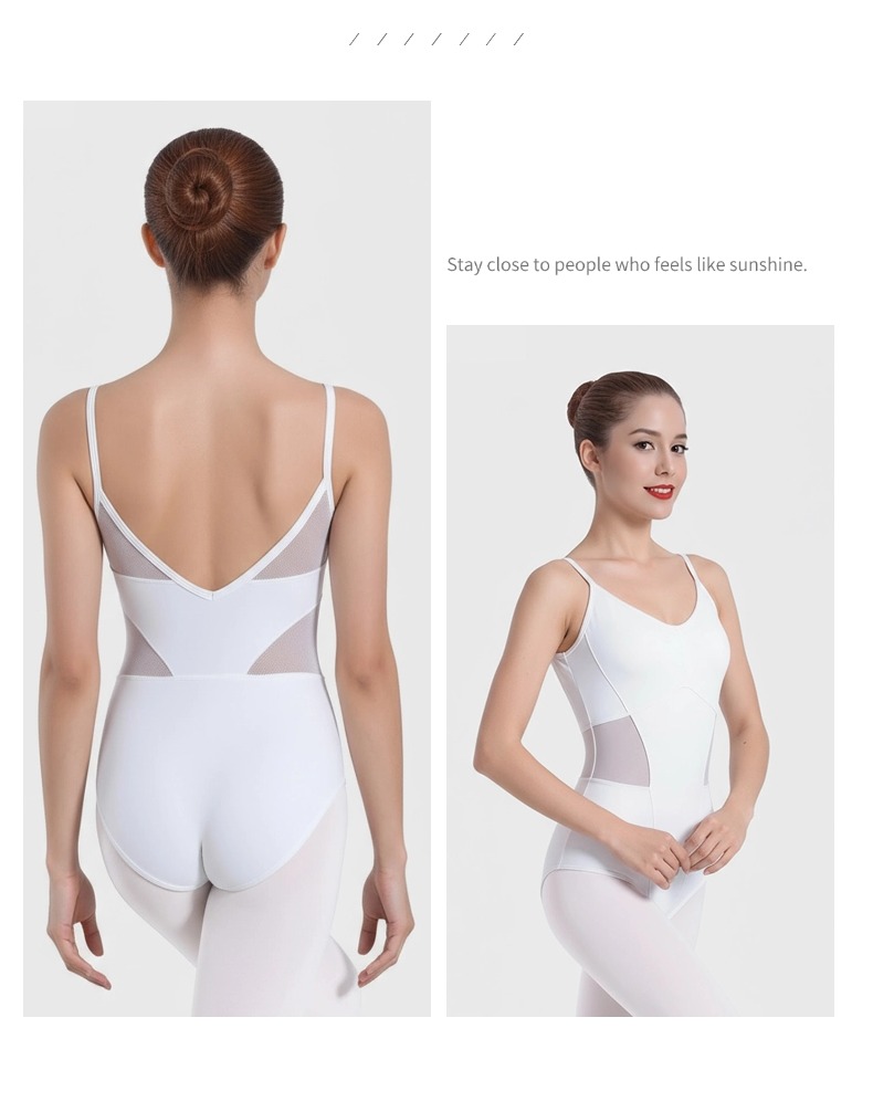 高弹锦氨吊带扒缝拼网练功连体服0902508