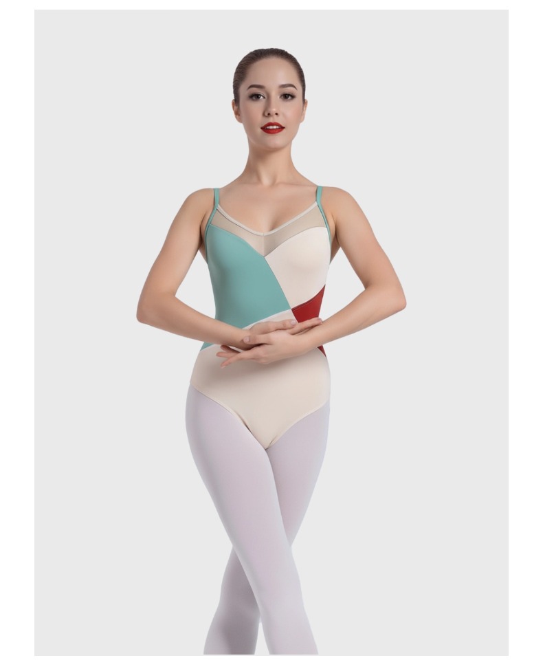 芭蕾舞服拼色吊带练功服0902515