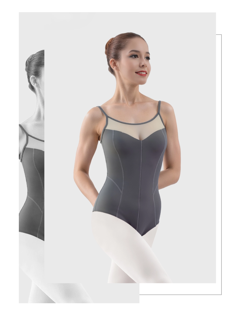 吊带拼网公主线圆露背连体服0902520