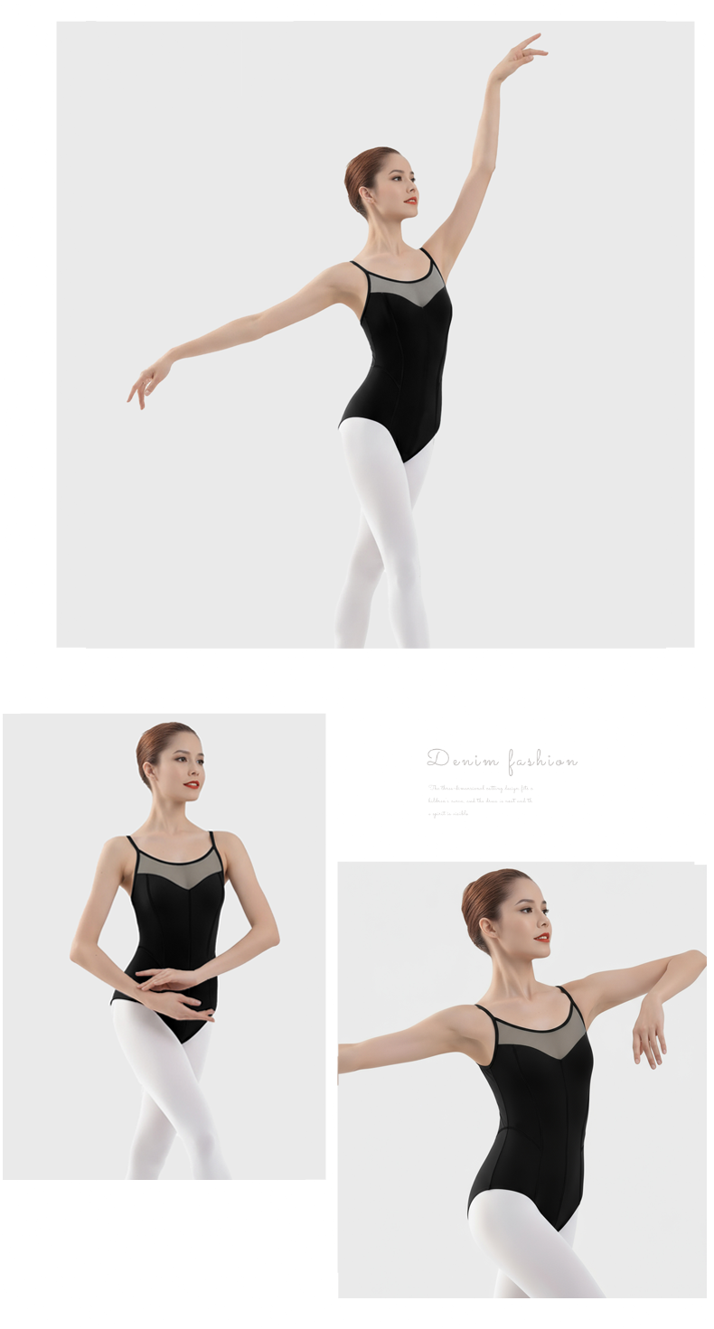 吊带拼网公主线圆露背连体服0902520